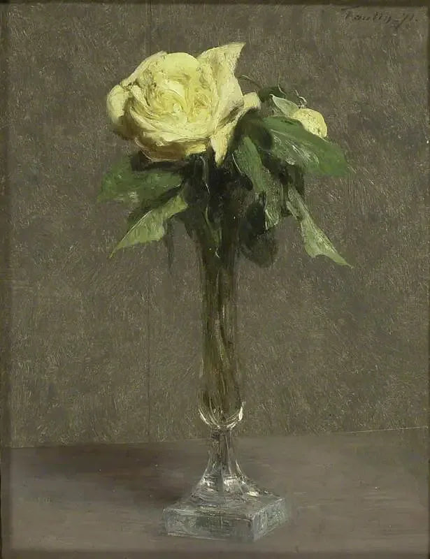 Natura morta con rosa gialla - Henri Fantin-Latour