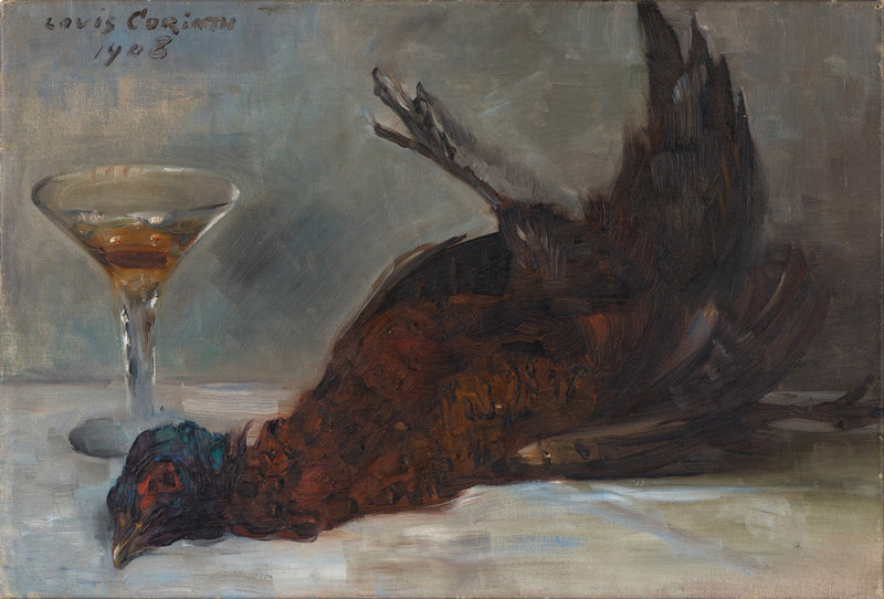 Natura morta con fagiano e bicchiere di vino - Lovis Corinth