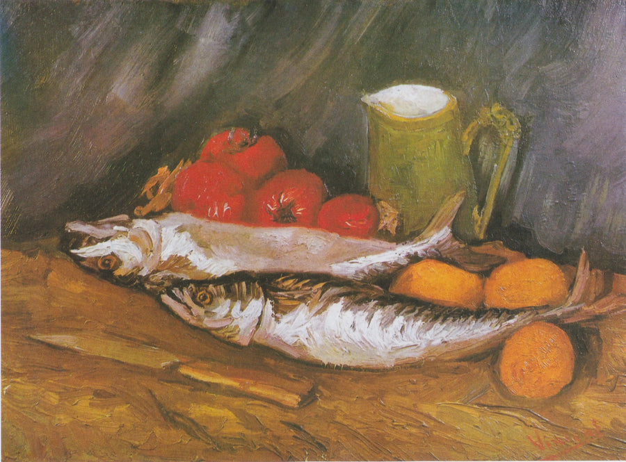 Natura morta con sgombro, limone e pomodoro - Vincent van Gogh