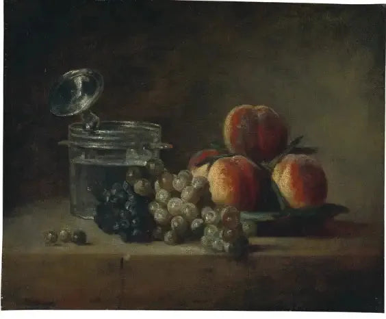 Natura morta con piatti di pesche - Jean Siméon Chardin