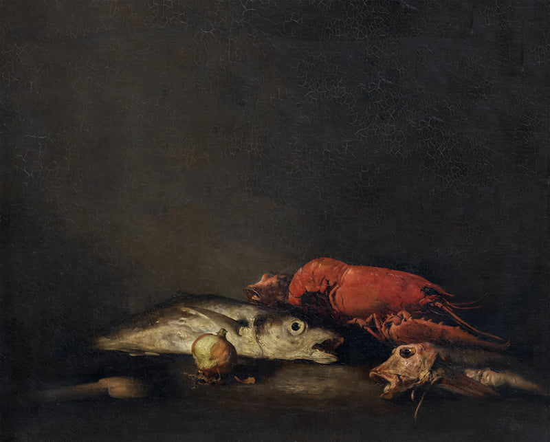 Nature morte au poisson et au homard - Augustin Théodule Ribot