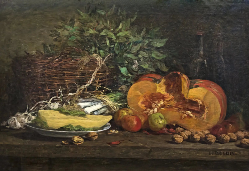 Natura morta con zucca - Eugène Boudin