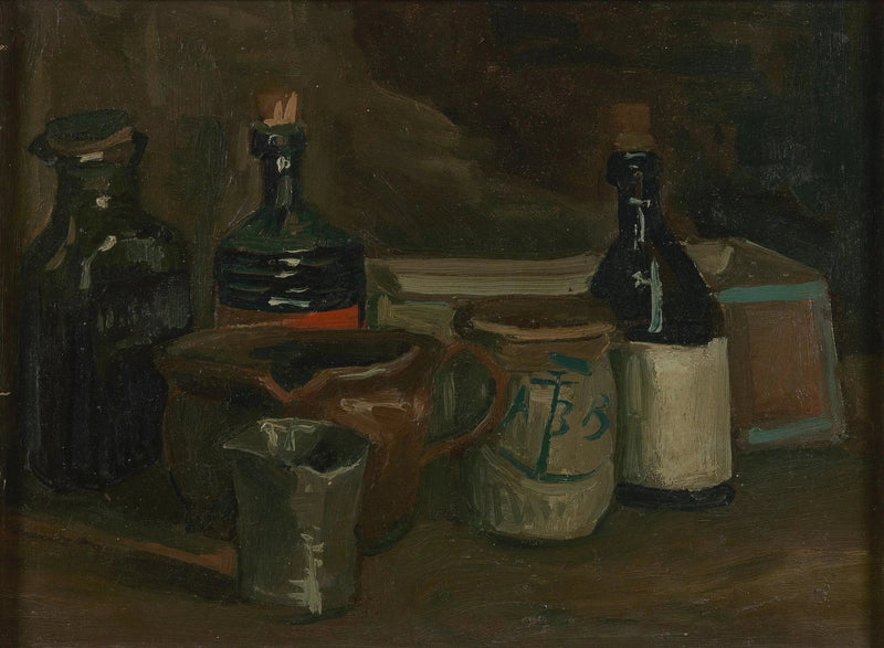 Natura morta con bottiglie e maiolica - Vincent van Gogh