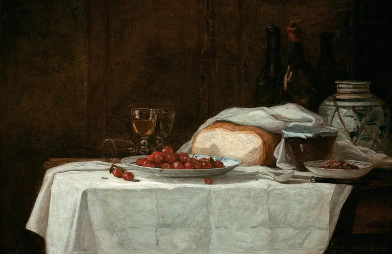 Natura morta con ciliegie - Eugène Boudin