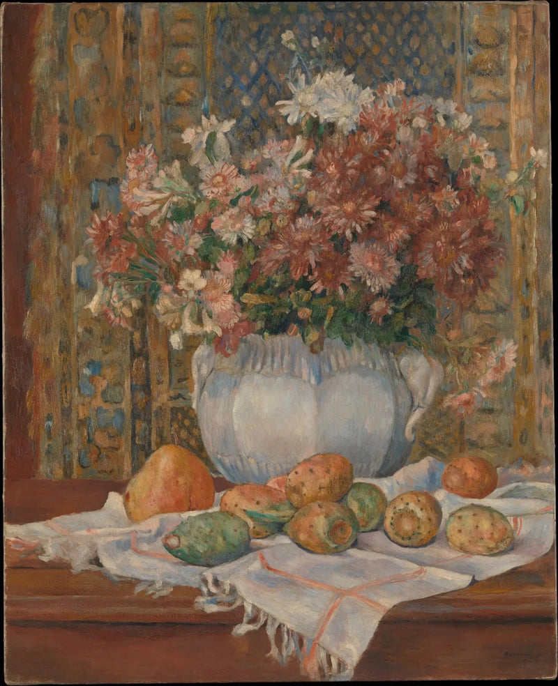 Natura morta con fiori e fichi d'India - Pierre-Auguste Renoir