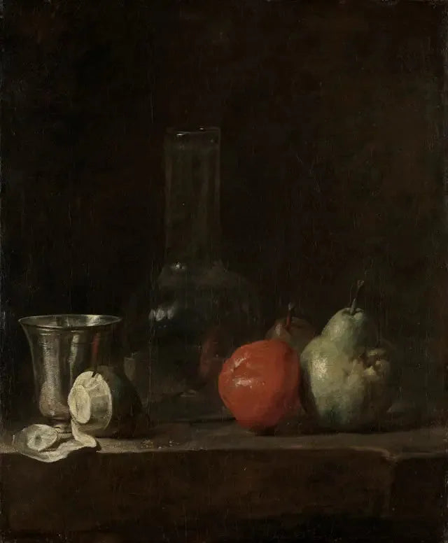 Natura morta con frutta e un vaso di vetro - Jean Siméon Chardin