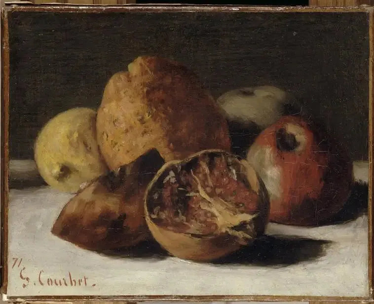 Natura morta con frutta: mele e melograni - Gustave Courbet