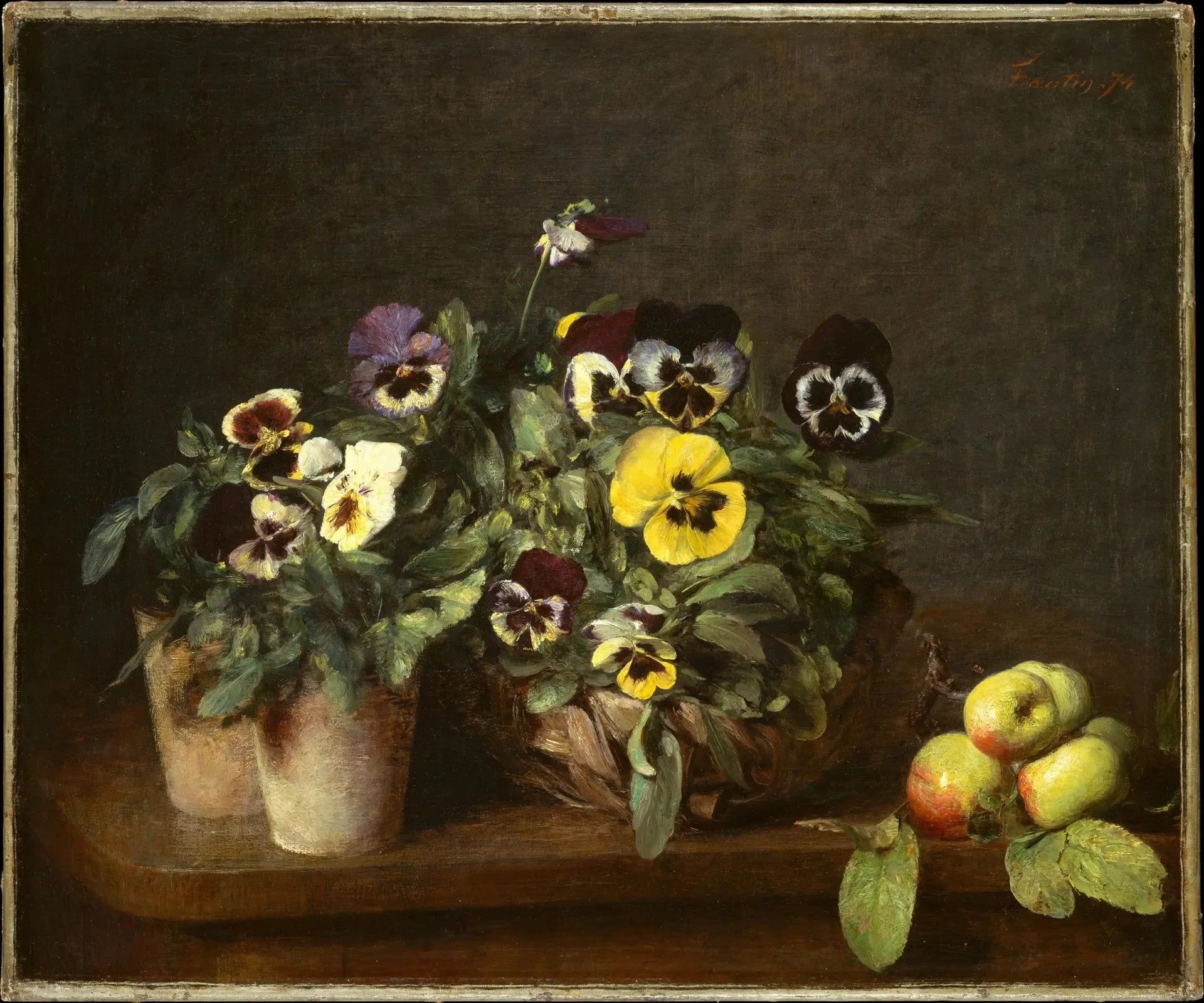 Nature morte aux pensées - Henri Fantin-Latour image 1 copie de tableau peinte à la main
