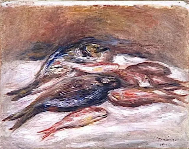 Natura morta con pesci - Pierre-Auguste Renoir