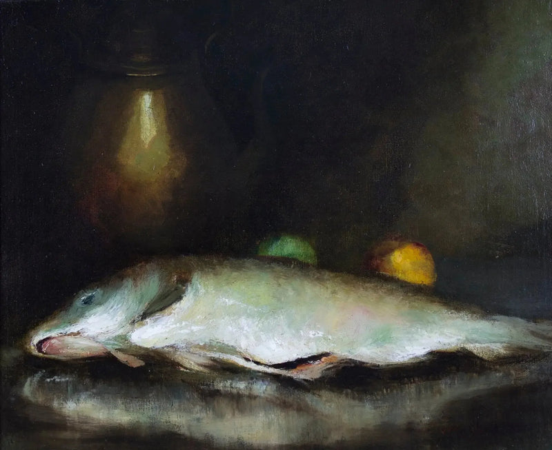 Natura morta con pesci - William Merritt Chase