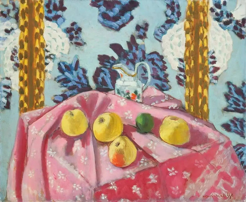 Natura morta con mele su una tovaglia rosa - Henri Matisse