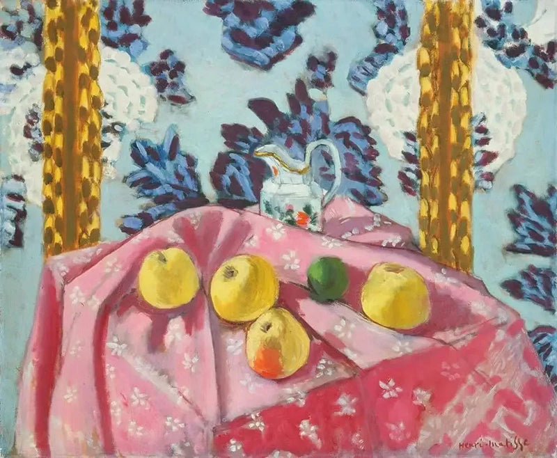 Natura morta con mele su una tovaglia rosa - Henri Matisse