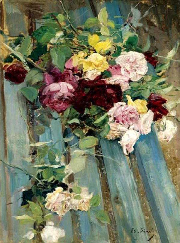 Natura morta con rose - Giovanni Boldini