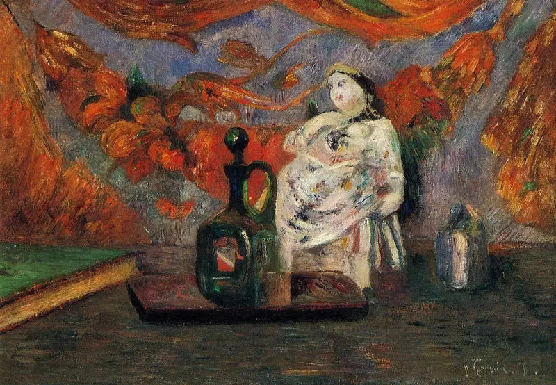 Natura morta con carafon e figurina - Paul Gauguin