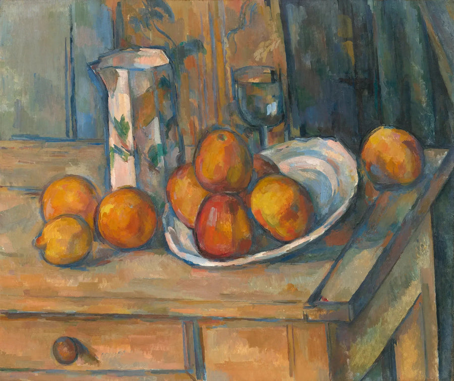 Natura morta con brocca di latte e frutta - Paul Cézanne