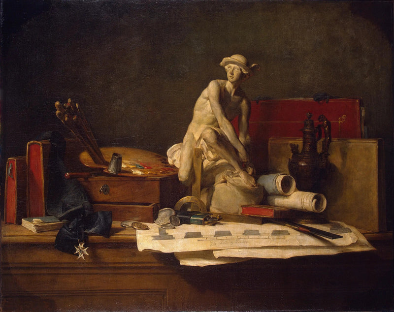 Natura morta con attributi delle arti - Jean Simeón Chardin