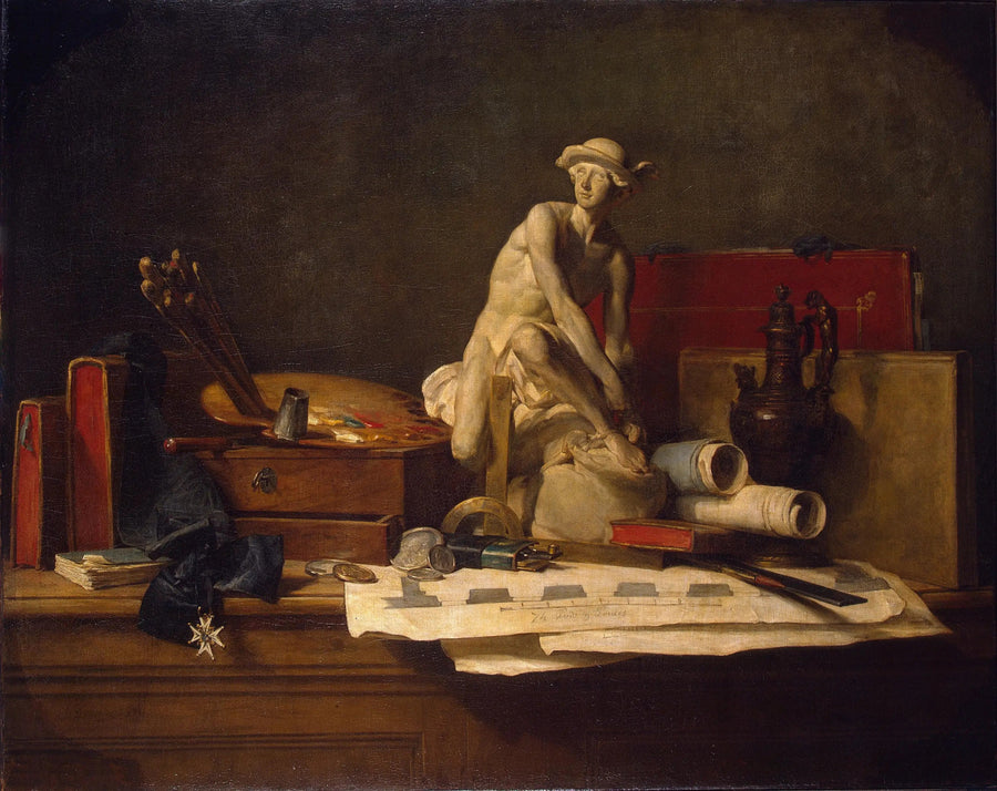 Natura morta con attributi delle arti - Jean Simeón Chardin