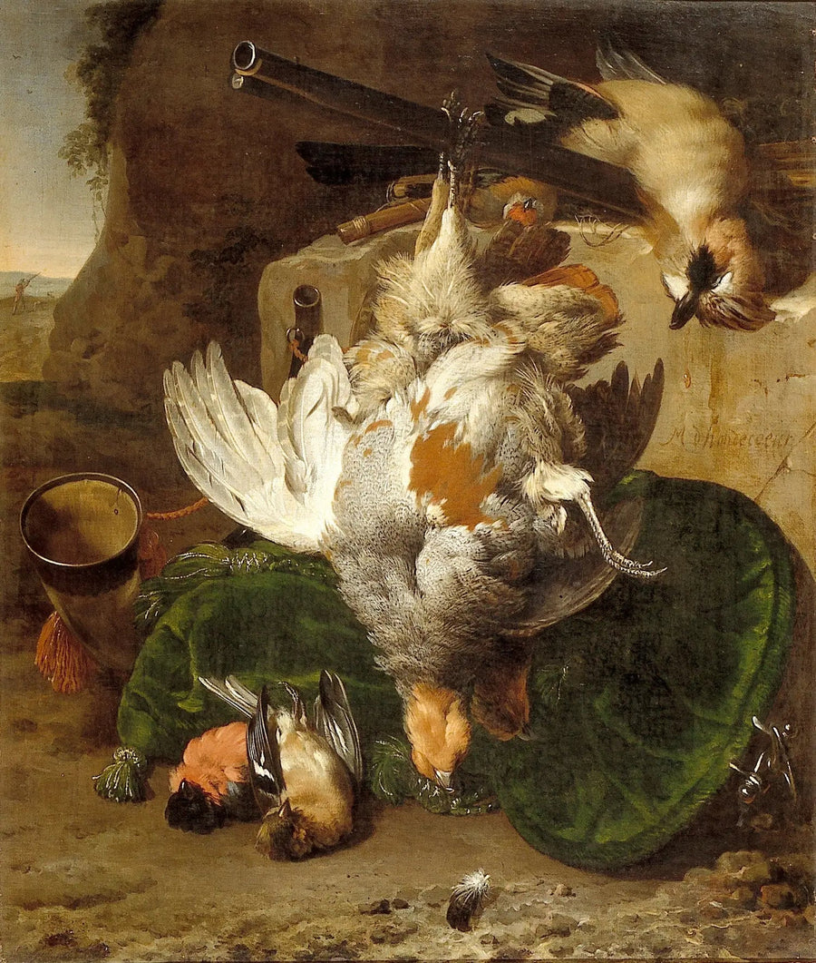 natura morta con uccelli morti - Melchior de Hondecoeter