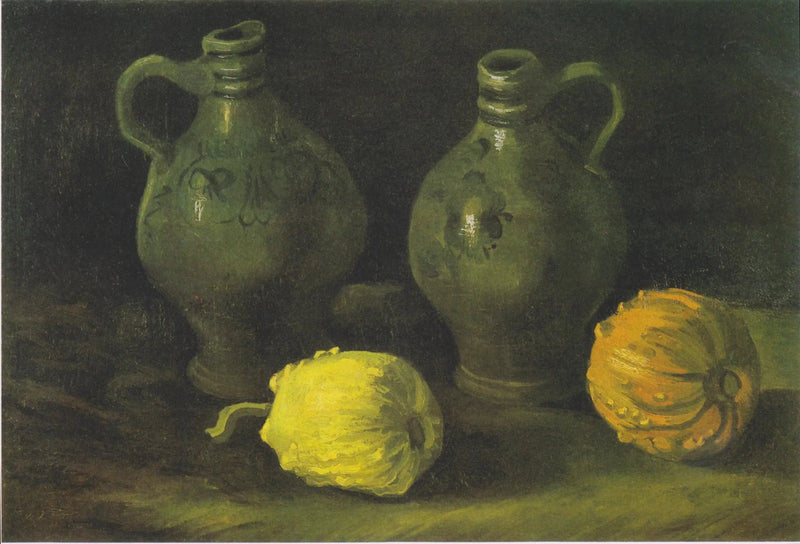 Natura morta con due barattoli e due zucche - Vincent van Gogh
