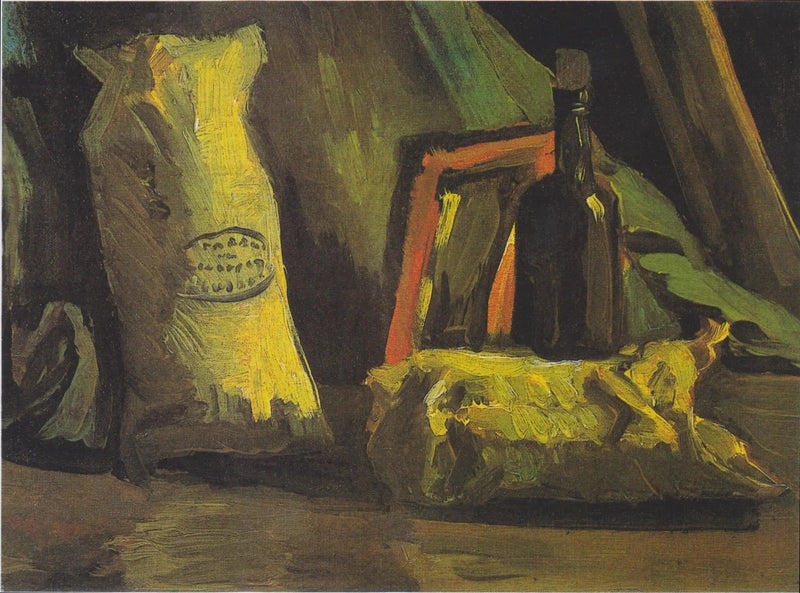 Natura morta con due sacchi e una bottiglia - Vincent van Gogh