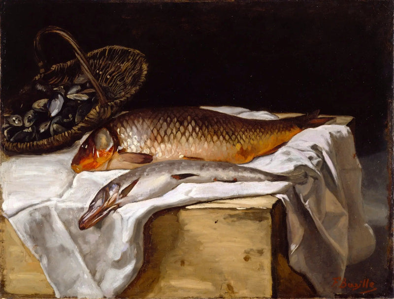 Natura morta con pesce - Frédéric Bazille