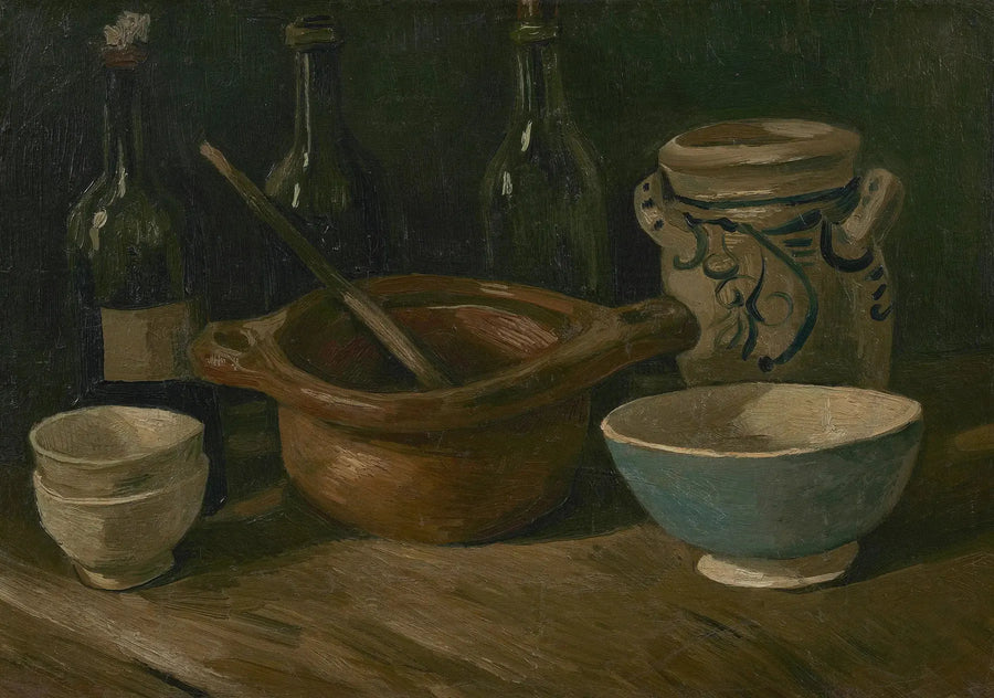 Natura morta con maiolica e bottiglie - Vincent van Gogh
