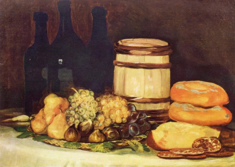 Natura morta con frutti, bottiglie, pani - Francisco de Goya