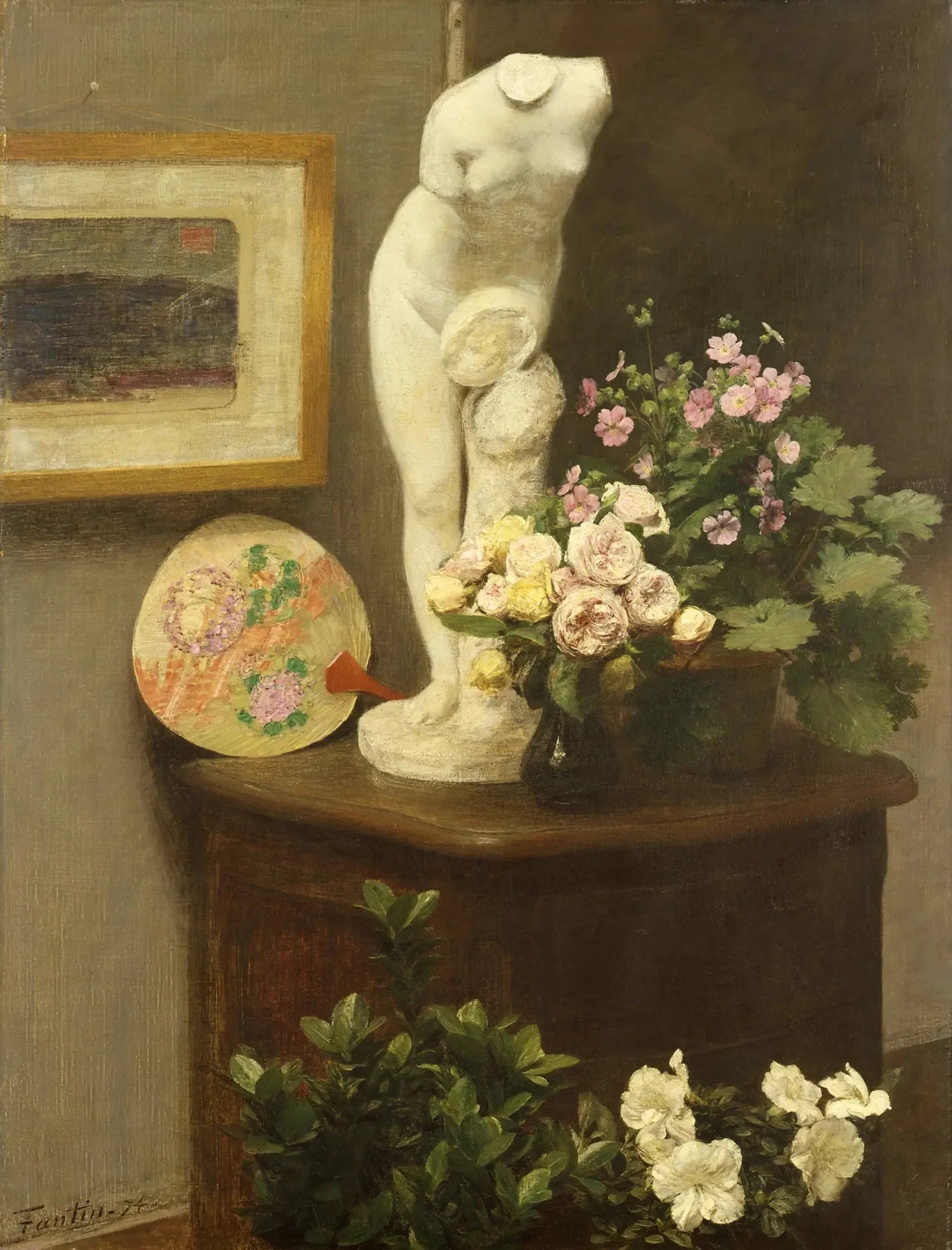 Nature morte avec torse et fleurs - Henri Fantin-Latour image 1 reproduction d’œuvre d’art à l’huile