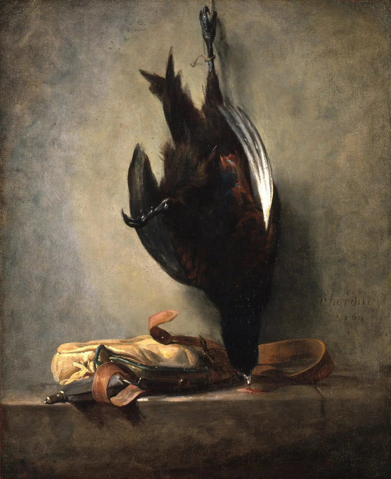 Natura morta con un fagiano morto e una sacca da caccia - Jean Siméon Chardin