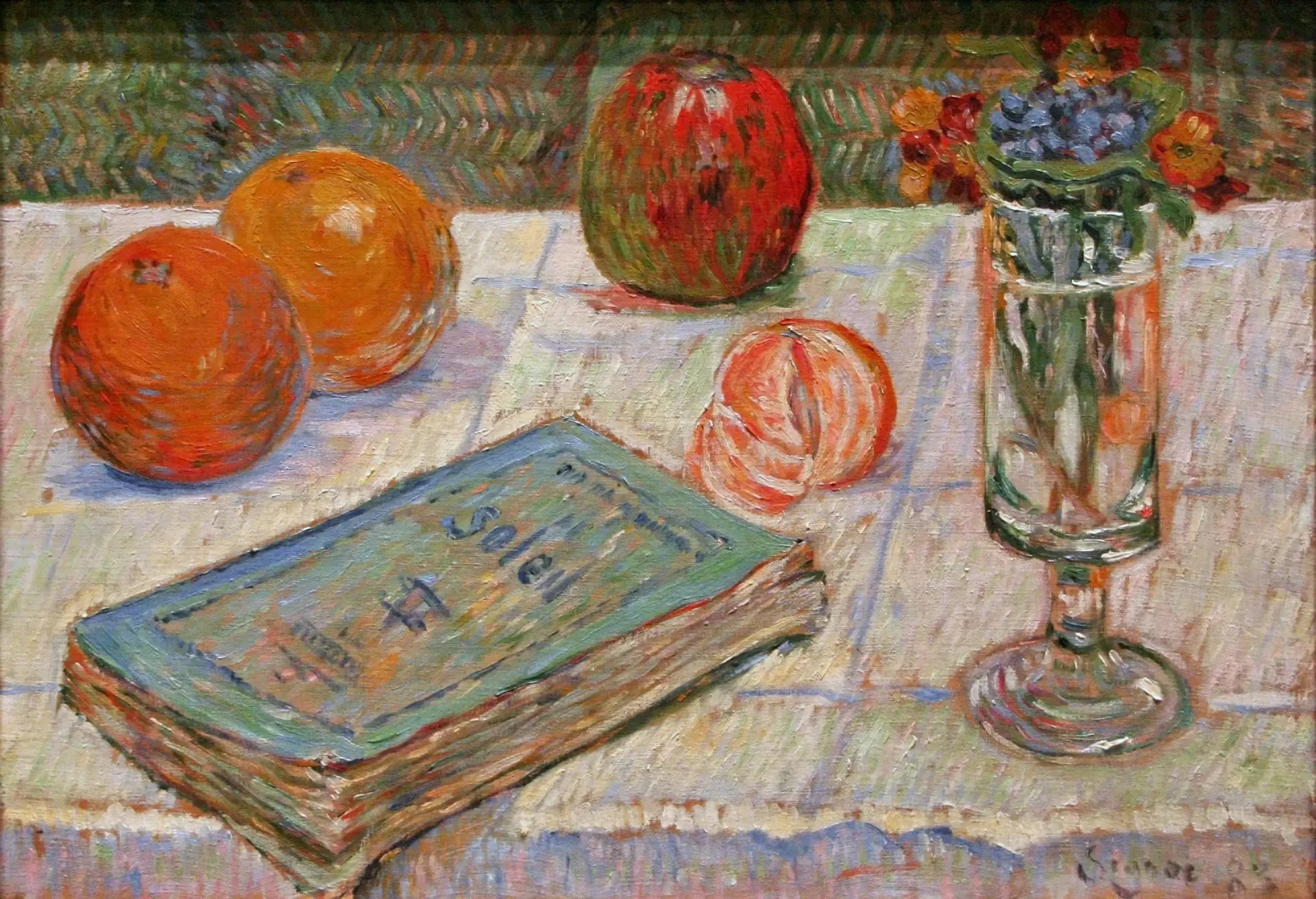 Nature morte avec un livre - Paul Signac image 1 copie peinte à la main à l’huile