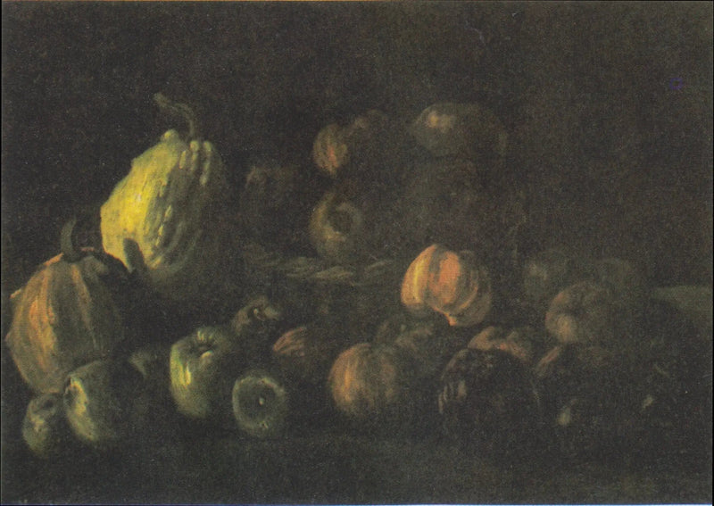 Natura morta con un cesto di mele e due zucche - Vincent van Gogh