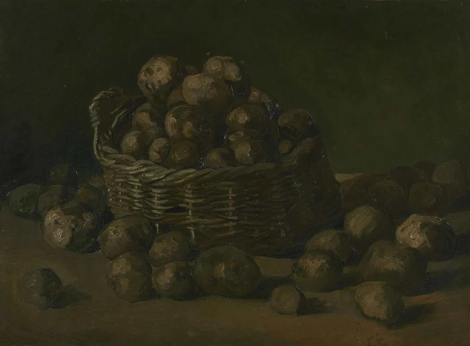 Nature morte avec un panier de pommes de terre - Vincent van Gogh image 1 reproduction artisanale de tableau