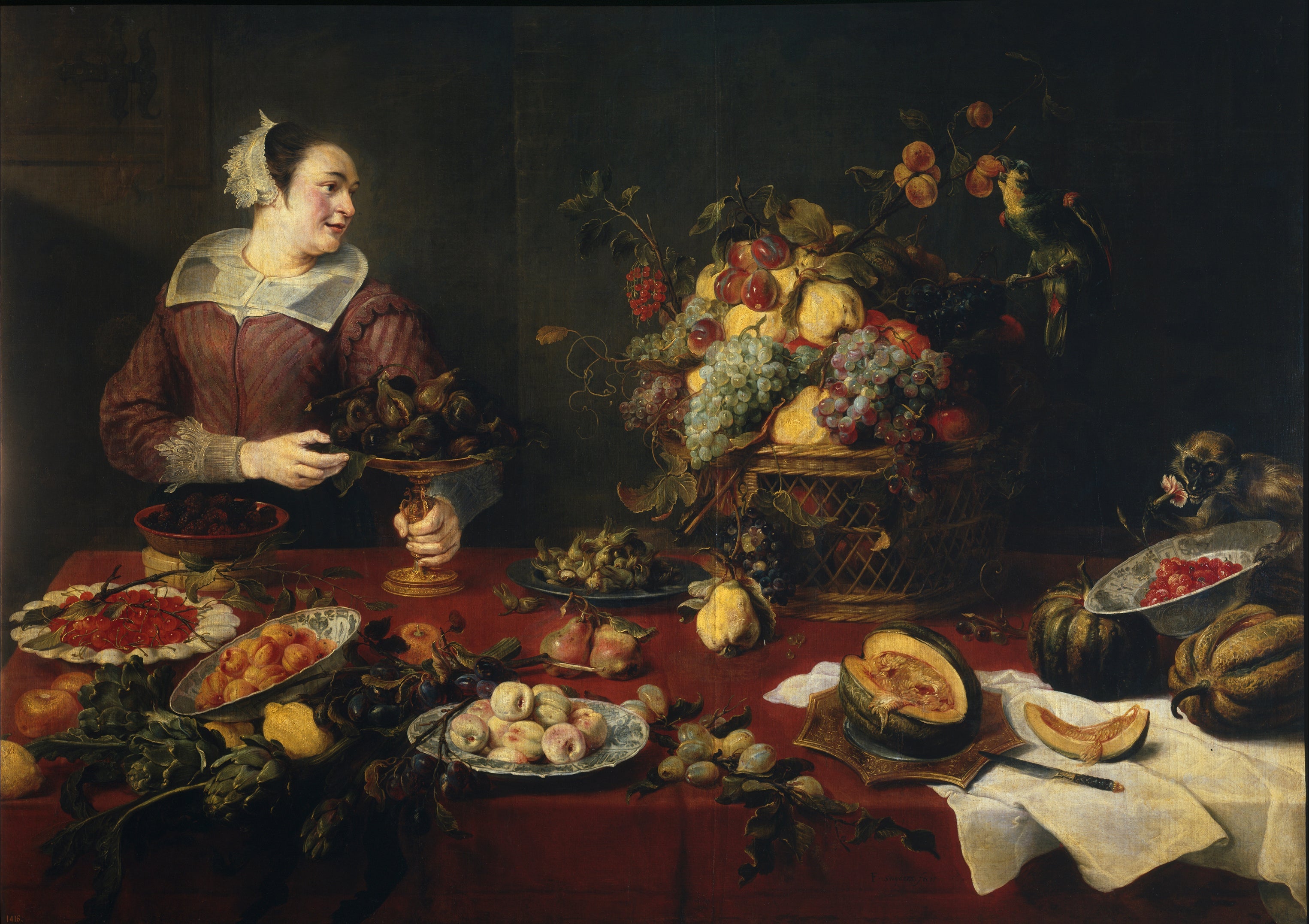 Nature morte avec une servante - Frans Snyders image 1 reproduction artisanale de tableau