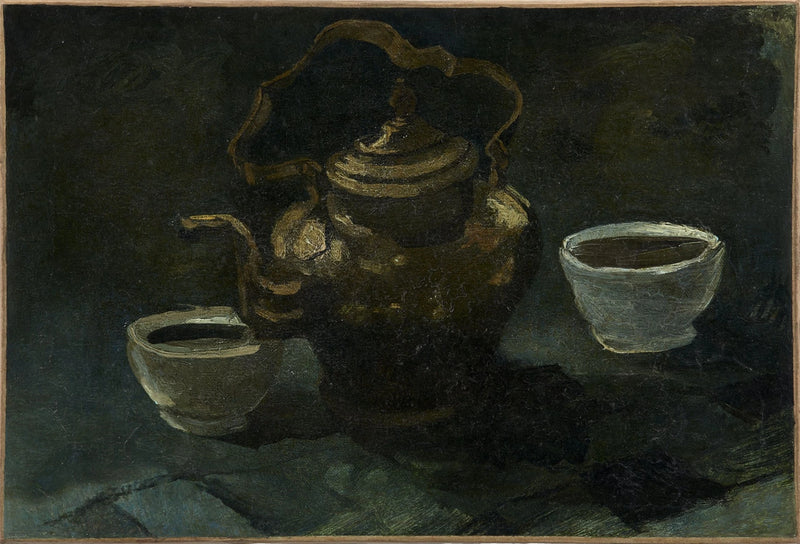 Natura morta, caffettiera in rame e due ciotole bianche - Vincent van Gogh