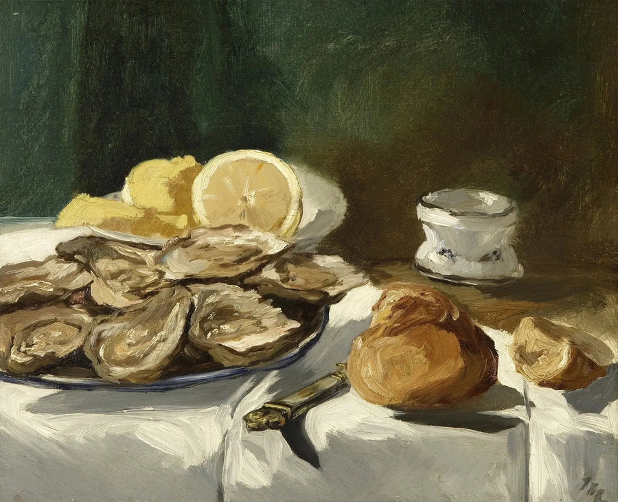 Natura morta, ostriche, limone, brioche - Édouard Manet