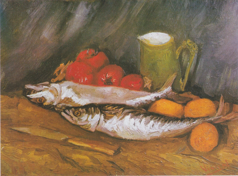 Natura morta con sgombro, limone e pomodoro - Vincent van Gogh