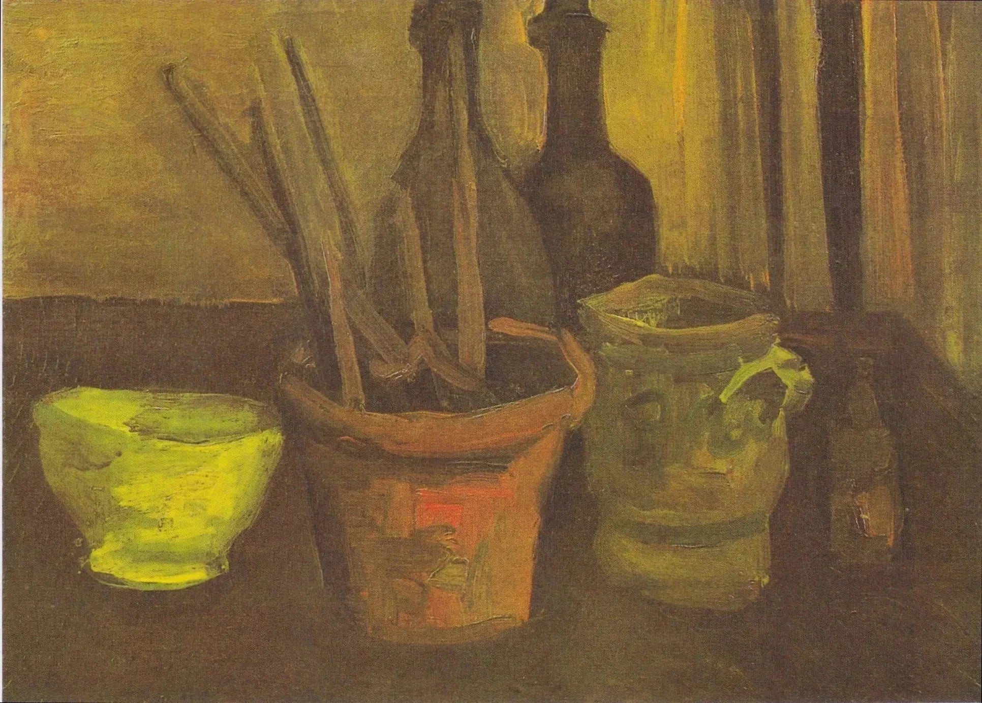 Nature morte aux pinceaux dans un pot F60 — Vincent van Gogh