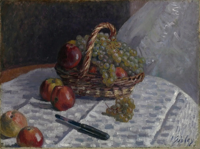 Natura morta, mele e uva - Alfred Sisley
