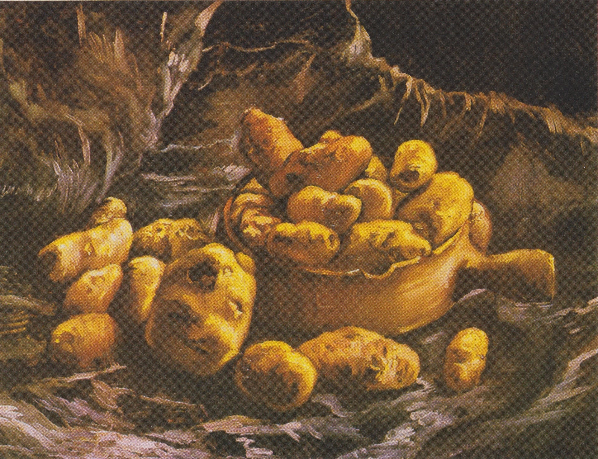 Nature morte aux pommes de terre F118 — casserole et tubercules peints par Vincent van Gogh