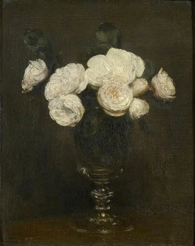 Nature morte : Roses de Malmaison - Henri Fantin-Latour image 1 copie peinte à la main à l’huile