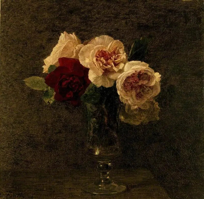Nature morte : roses roses e rosse - Henri Fantin-Latour