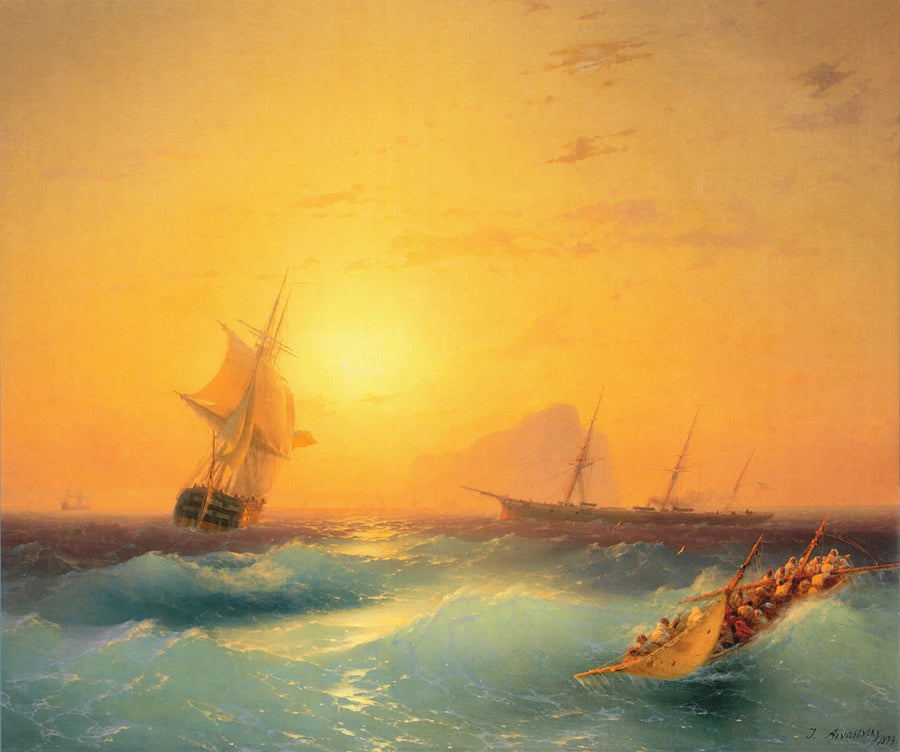 Navigazione americana al largo del promontorio di Gibilterra - Ivan Aïvazovski