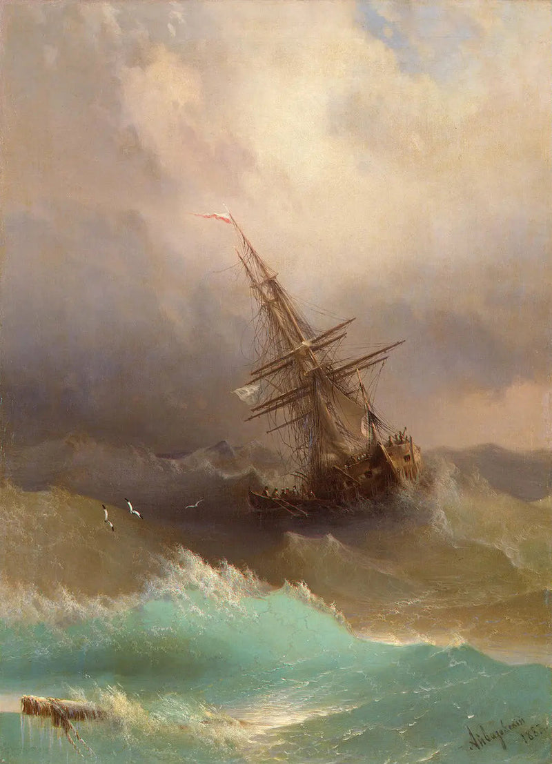 Nave al centro del mare agitato - Ivan Aïvazovski