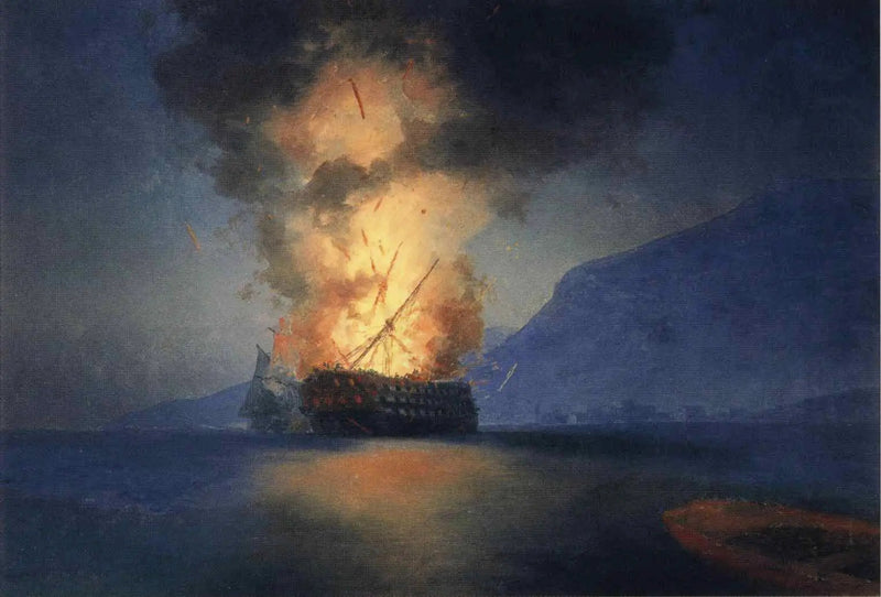Nave che esplode - Ivan Aïvazovski