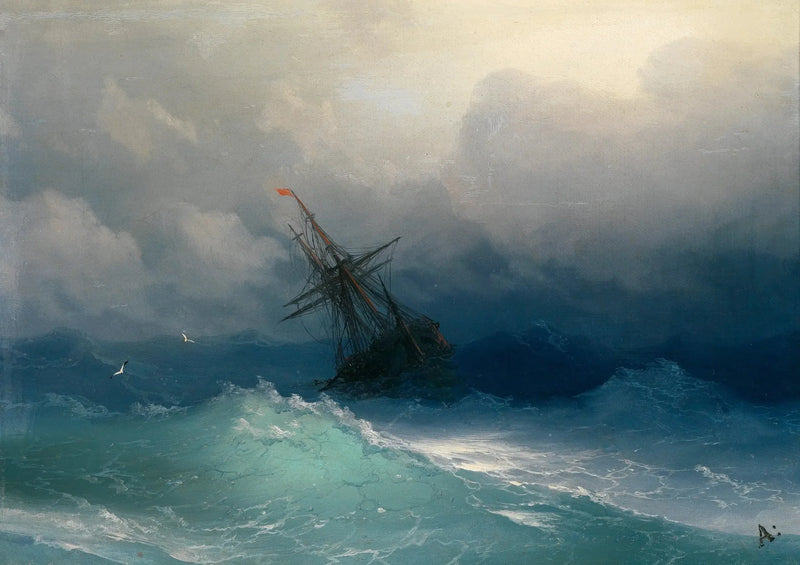 Nave su un mare agitato - Ivan Aïvazovski