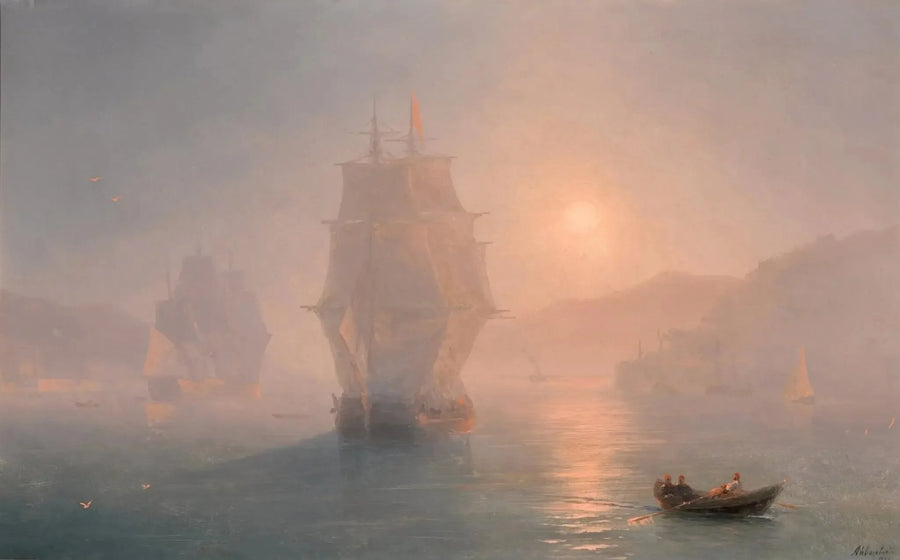 Navi in una mattina nebbiosa - Ivan Aïvazovski