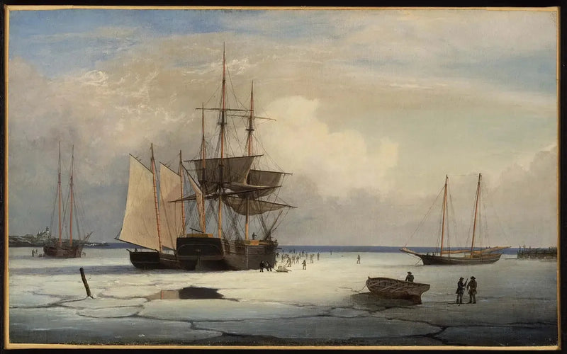 Navi catturati nella banchisa al largo dell'isola Ten Pound, Gloucester - Fitz Henry Lane