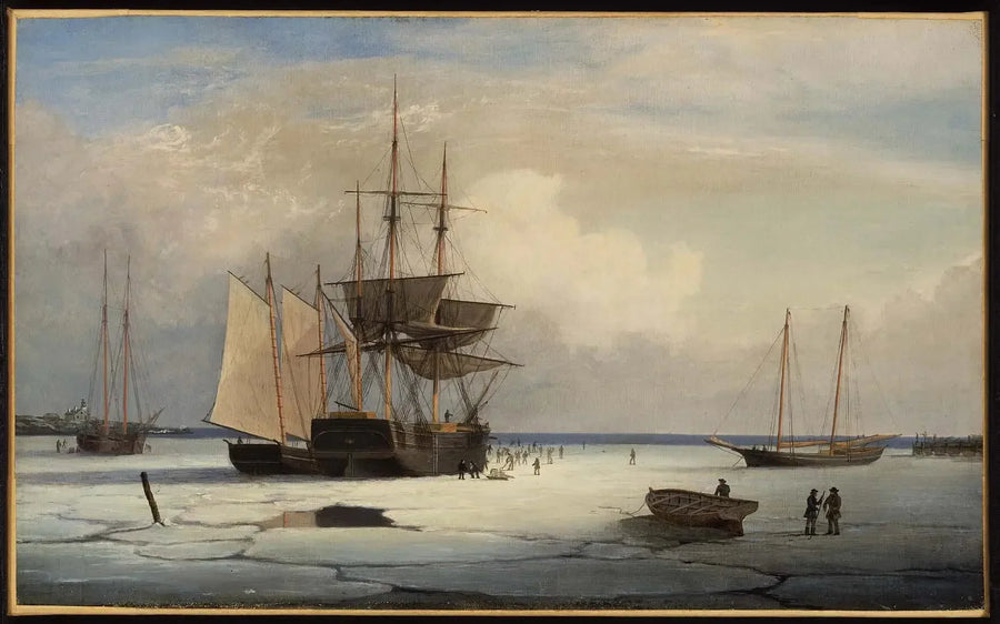 Navi catturati nella banchisa al largo dell'isola Ten Pound, Gloucester - Fitz Henry Lane