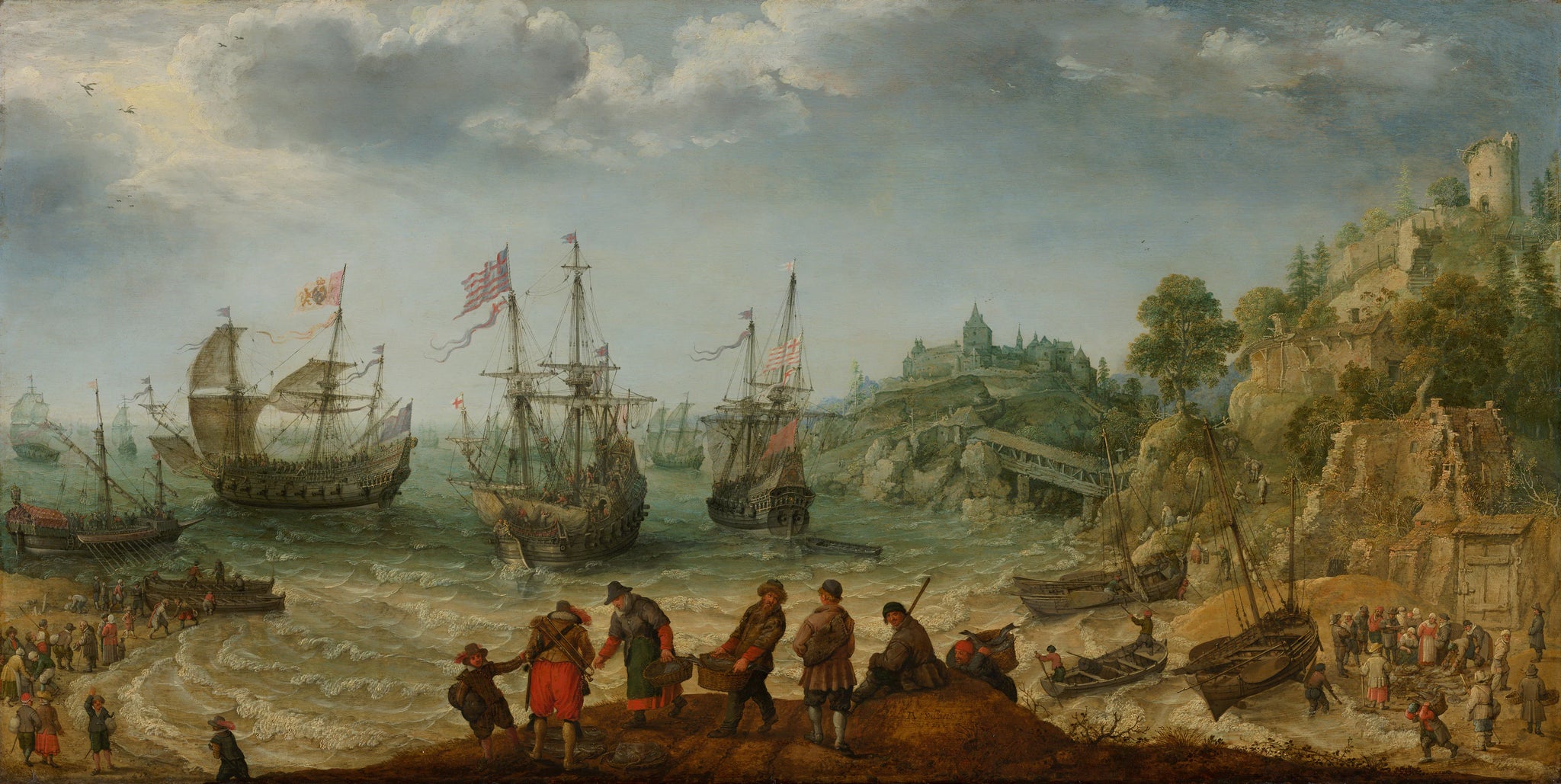 Navires sur une côte rocheuse - Adam Willaerts