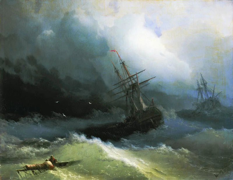 Navi sul mare in tempesta - Ivan Aïvazovski